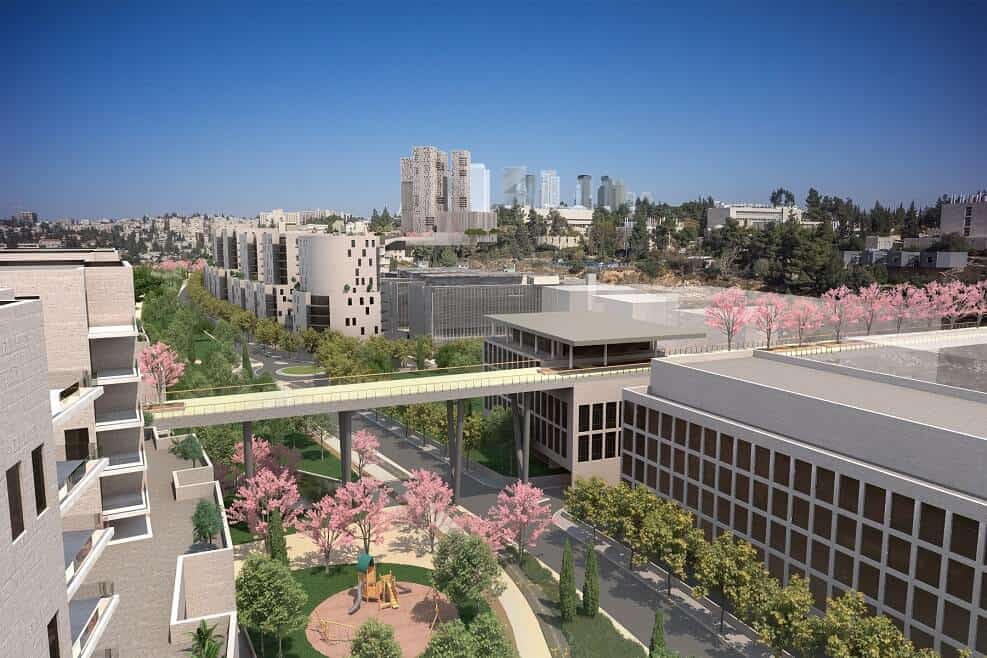הפרויקט החדש מעל דרך בגין בירושלים // באדיבות "דגן פתרונות ויזואליים מתקדמים"