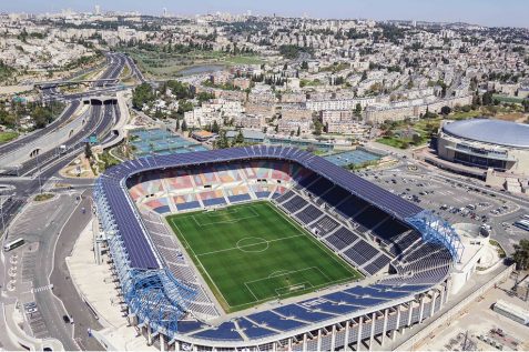 צילום אויר איצטדיון טדי עם גג סולארי // יחצ