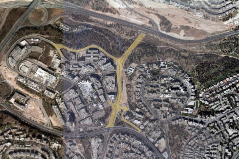 מפה כביש 22 // לשכת התכנון מחוז ירושלים