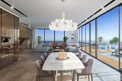 הדמיית הפנטהאוז בפרויקט נוגה // 3design