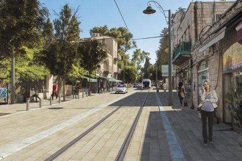 הדמיה הקו הכחול הרכבת הקלה בעמק רפאים // מתוך תוכנית אב לתחבורה