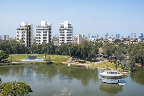 פרויקט THE LAKE ברמת גן של צמח המרמן וסרוגו // הדמיה: 3division