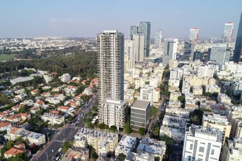 התחדשות עירונית ברחוב אבא הלל, רמת גן // הדמיה: בר לוי אדריכלים