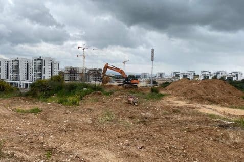עבודות להקמת שכונת הטרפז בצפון חריש // צילום: באדיבות דוברות העירייה