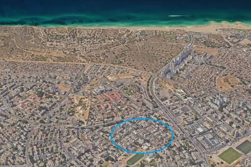 מתחם הפינוי בינוי באשקלון בו זכתה קבוצת כנען// צילום: simplex
