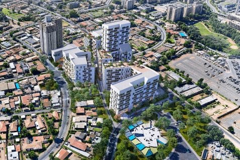 מתחם טאובל בשכונה ג' בבאר שבע // הדמיה: פיק אדריכלים