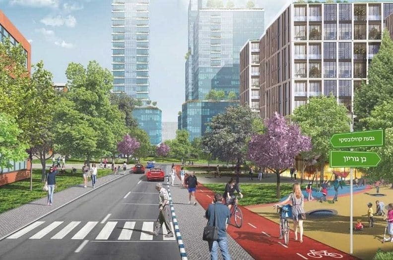להמחשה: התחדשות עירונית בגבעתיים // רחוב בן גוריון // בר לוי אדריכלים ומתכנני ערים