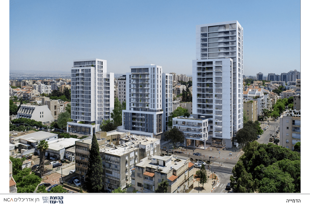 מתחם ויצמן, באדיבות אתר המינהלת להתחדשות עירונית כפר סבא // קבוצת בר עוז. הדמייה ותכנון: חן אדריכלים