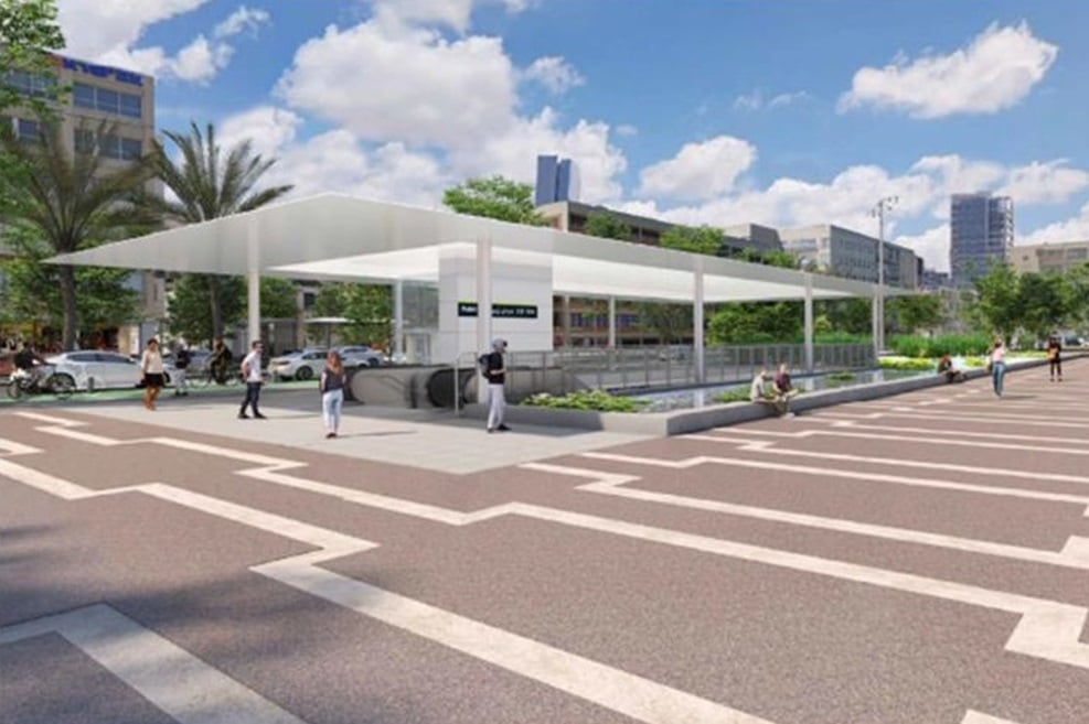 תחנת הרכבת הקלה הקו הירוק // הדמיה: קולקר קולקר אפשטין אדריכלים בע"מ (1991)