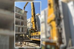 הריסת הבניין ברחוב גורדון בחודש האחרון (יוני 2026) // צילום: עיריית רחובות