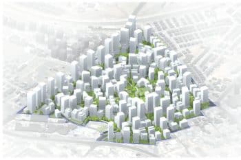 התחדשות עירונית באר יעקב // הדמיה: עמוס ברנדייס אדריכלות ותכנון עירוני ואזורי